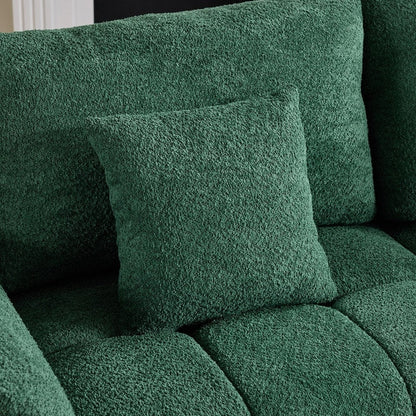 Canapé capitonné américain avec pouf - 3 places, 1 pouf