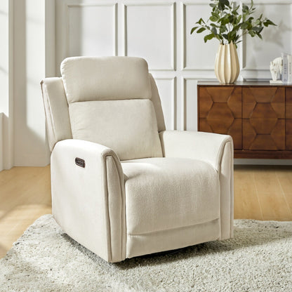 Fauteuil inclinable électrique pivotant et à bascule contemporain Amin avec appui-tête par HULALA HOME