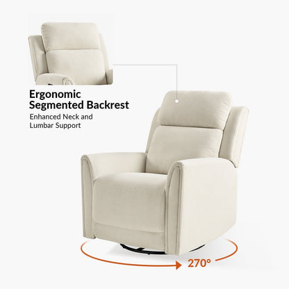 Fauteuil inclinable électrique pivotant et à bascule contemporain Amin avec appui-tête par HULALA HOME