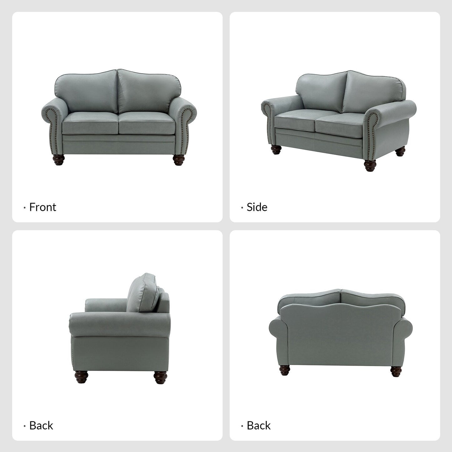 Canapé transitionnel Angel en cuir véritable avec dossier capitonné par HULALA HOME