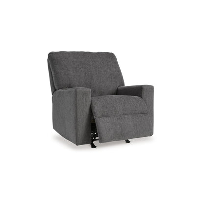 Fauteuil inclinable à bascule manuel Anise, languette de traction, polyester gris étain