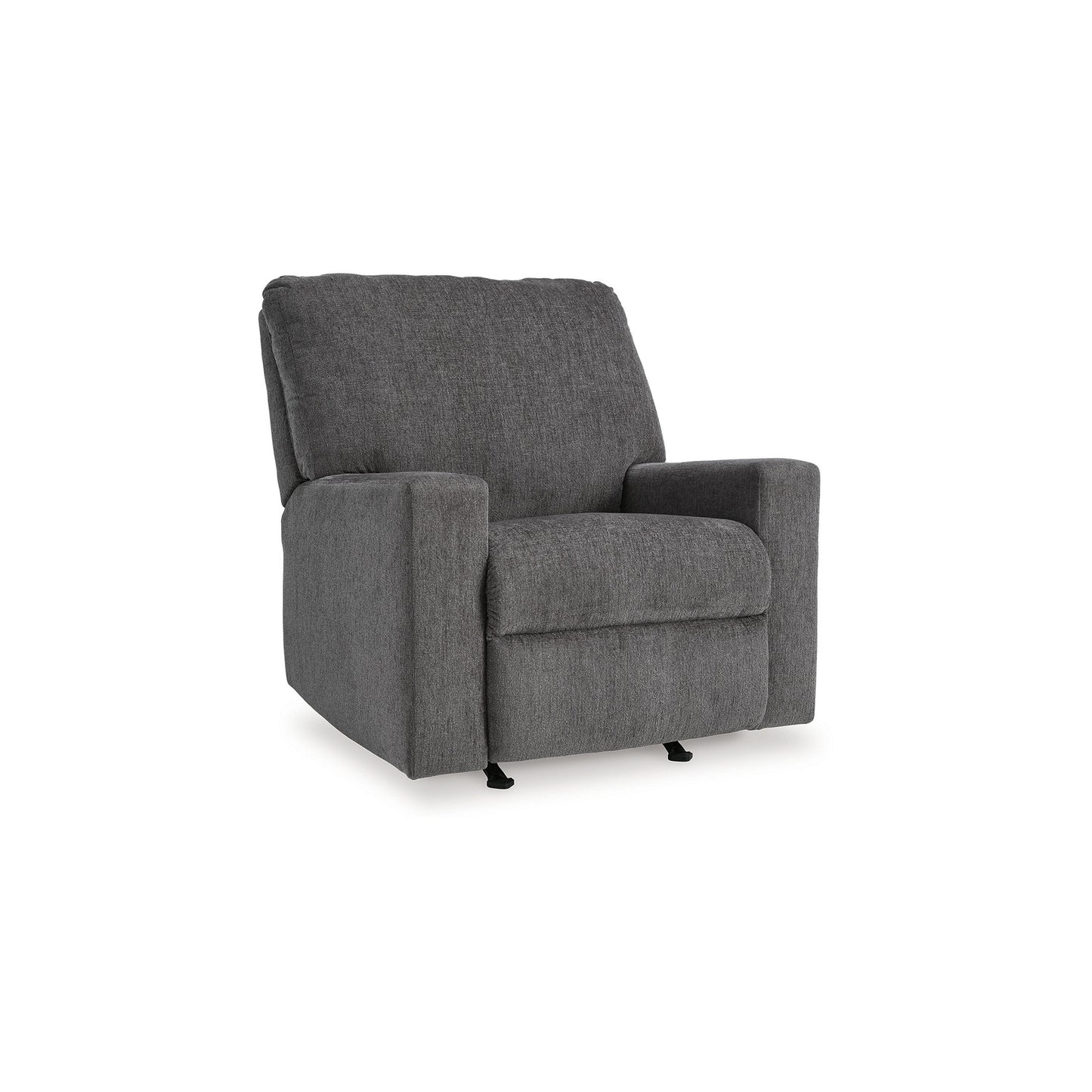 Fauteuil inclinable à bascule manuel Anise, languette de traction, polyester gris étain