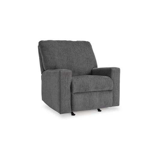 Fauteuil inclinable à bascule manuel Anise, languette de traction, polyester gris étain