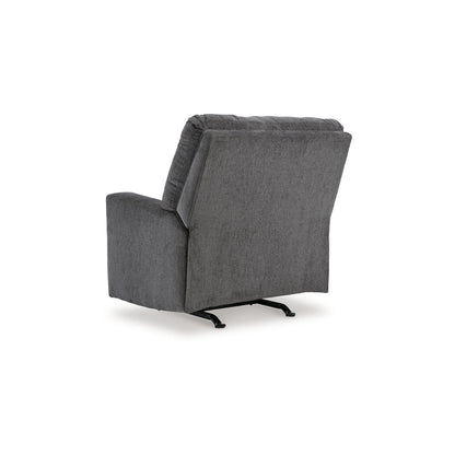 Fauteuil inclinable à bascule manuel Anise, languette de traction, polyester gris étain