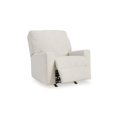 Fauteuil inclinable à bascule manuel Anise, languette de traction, polyester blanc neige