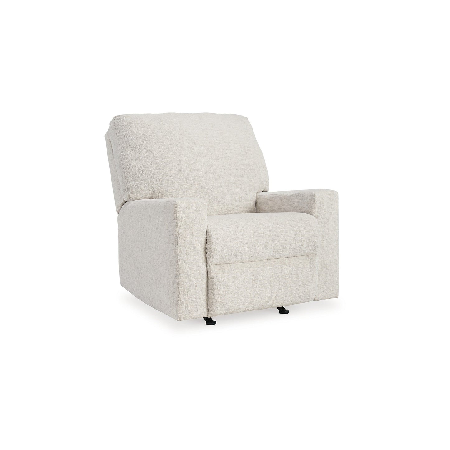 Fauteuil inclinable à bascule manuel Anise, languette de traction, polyester blanc neige