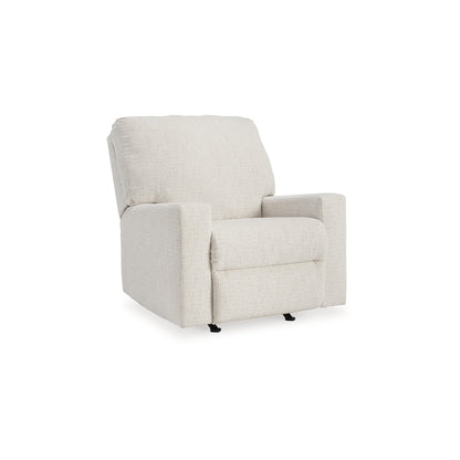 Fauteuil inclinable à bascule manuel Anise, languette de traction, polyester blanc neige
