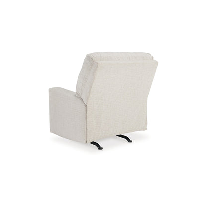 Fauteuil inclinable à bascule manuel Anise, languette de traction, polyester blanc neige