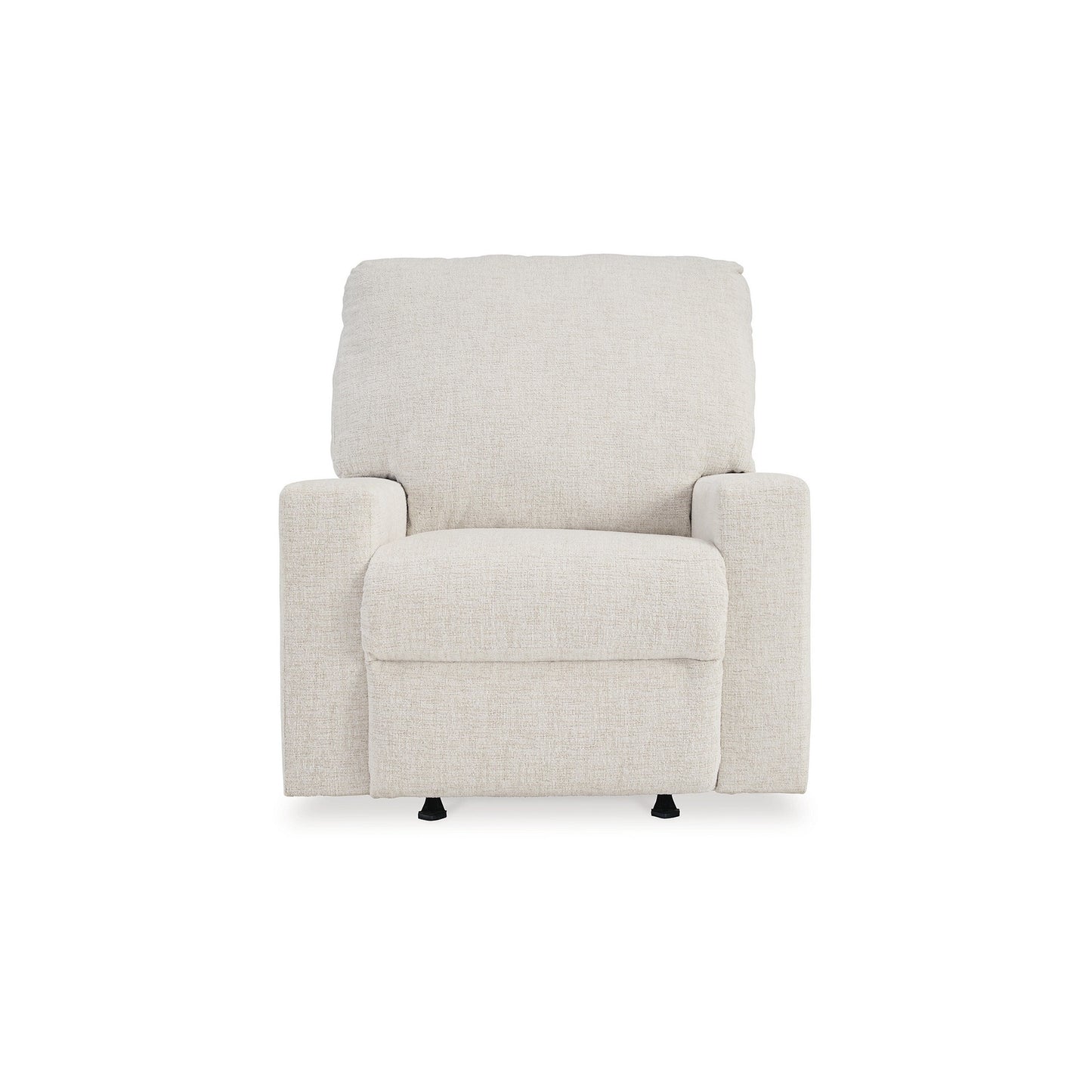 Fauteuil inclinable à bascule manuel Anise, languette de traction, polyester blanc neige