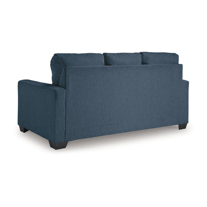 Canapé-lit Anise avec lit gigogne double, polyester bleu marine