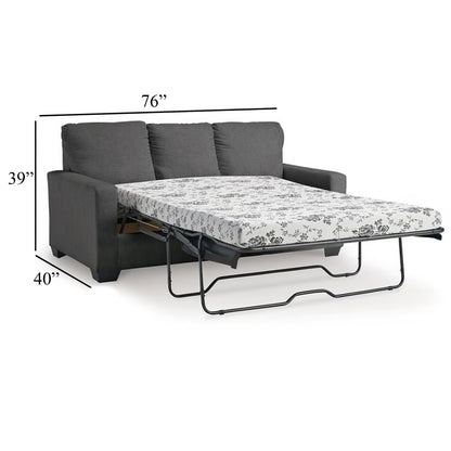 Canapé-lit Anise avec lit gigogne double, polyester gris étain