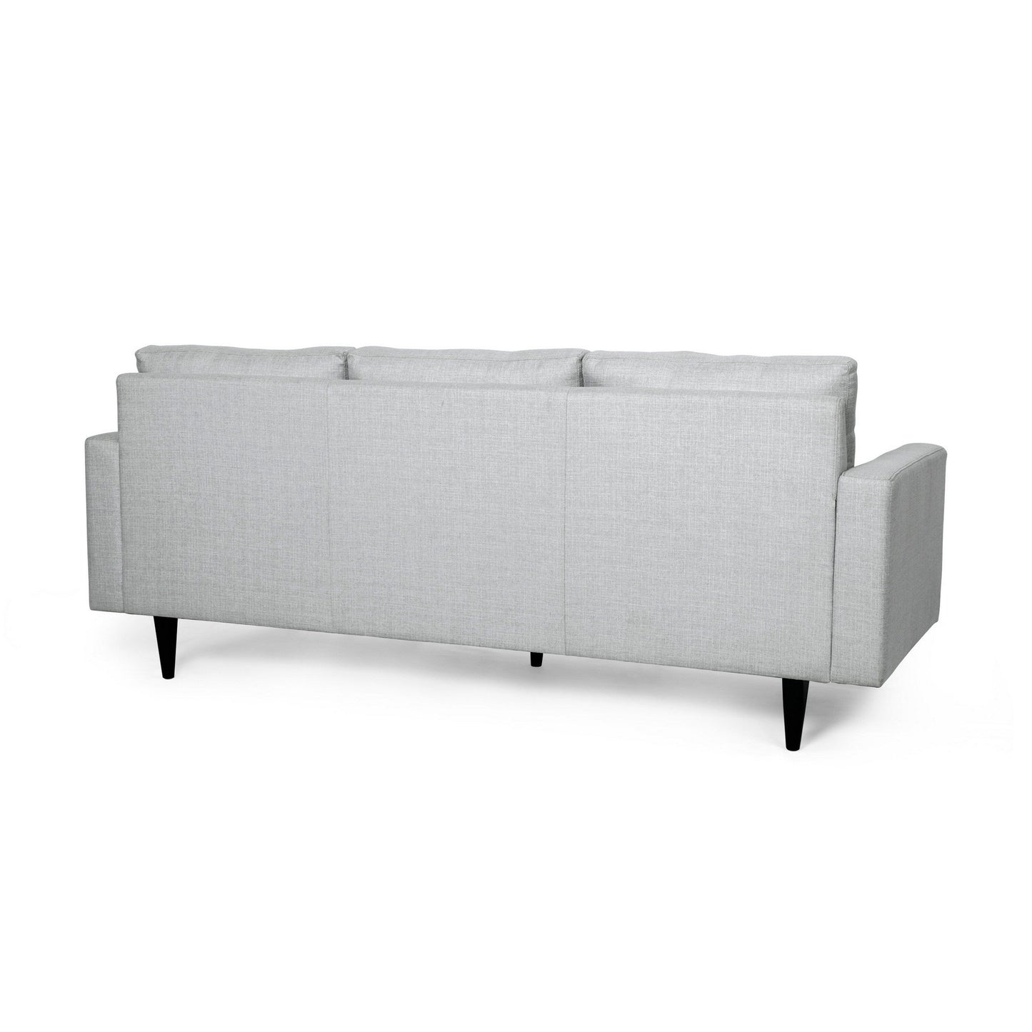 Canapé Apex, 3 places, 83 pouces, capitonné moderne, tissu gris clair