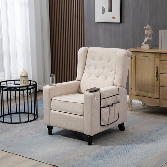 Fauteuil inclinable avec dossier capitonné à boutons