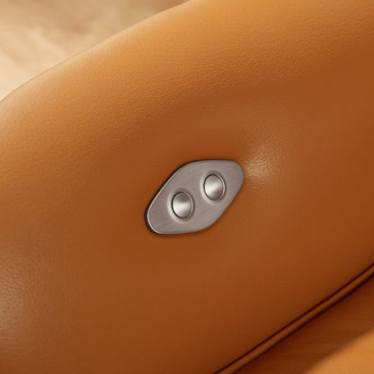 Fauteuil inclinable en cuir véritable Art Leon de style milieu du siècle moderne