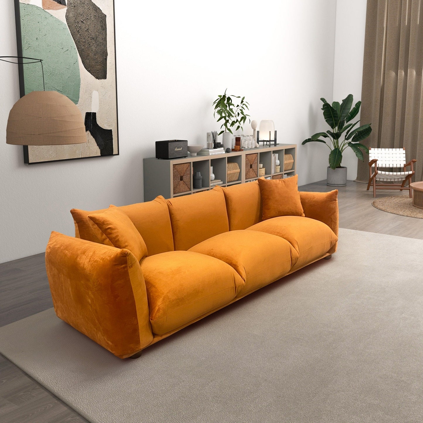 Canapé Arten de luxe en velours et boucle moderne du milieu du siècle