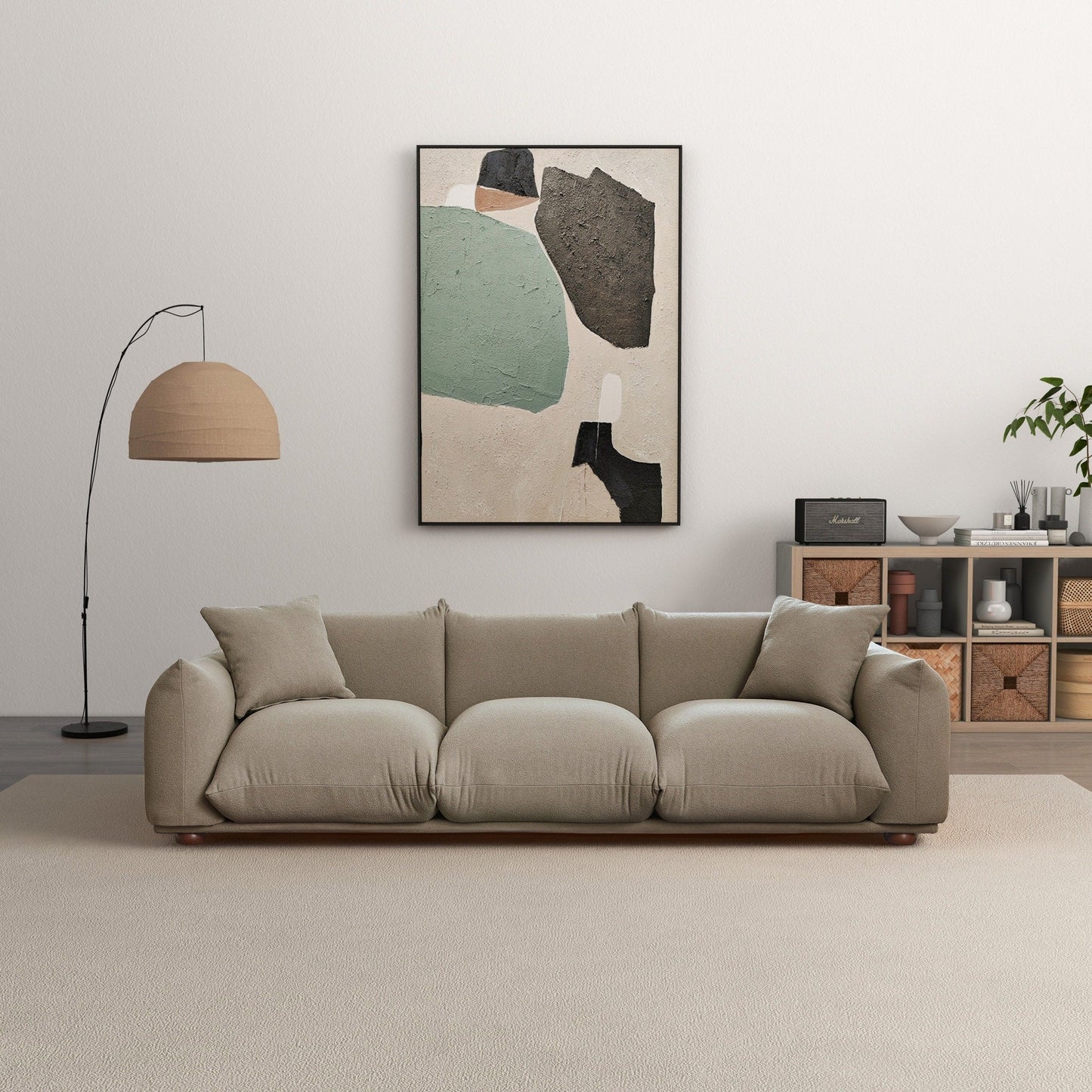 Canapé Arten de luxe en velours et boucle moderne du milieu du siècle