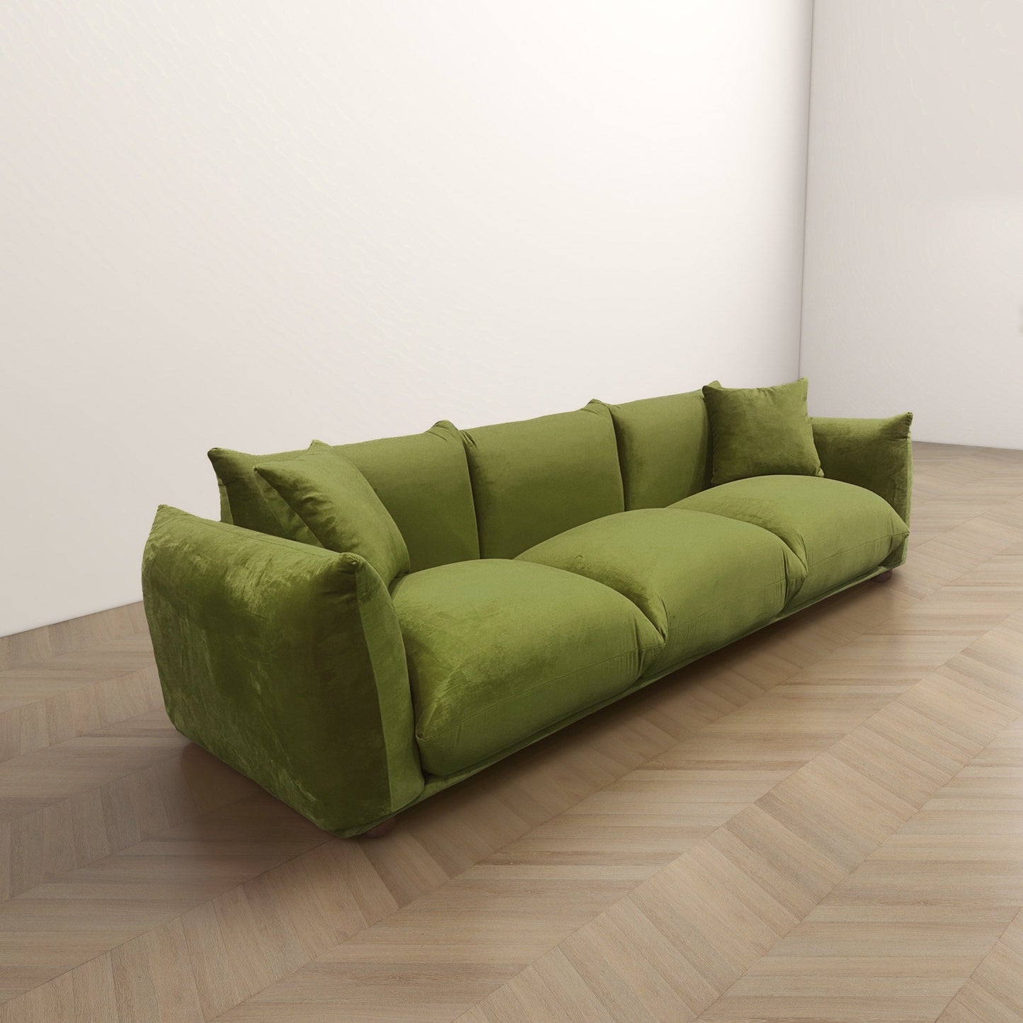 Canapé Arten de luxe en velours et boucle moderne du milieu du siècle