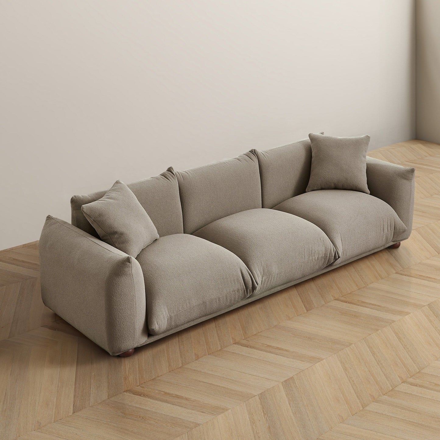 Canapé Arten de luxe en velours et boucle moderne du milieu du siècle