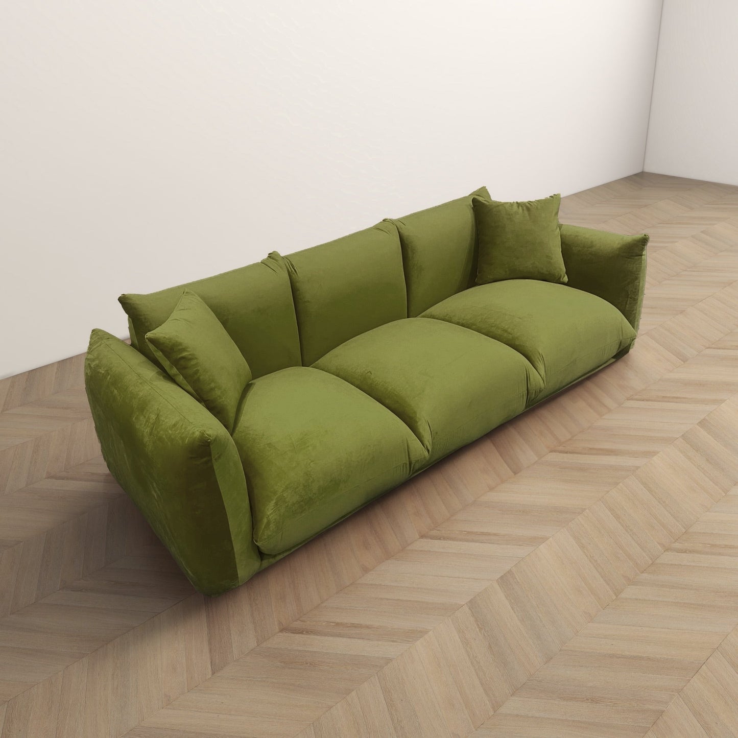 Canapé Arten de luxe en velours et boucle moderne du milieu du siècle