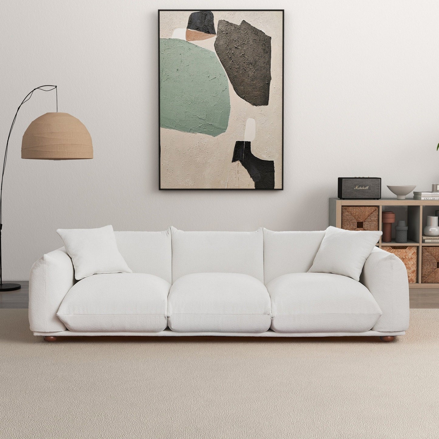 Canapé Arten de luxe en velours et boucle moderne du milieu du siècle