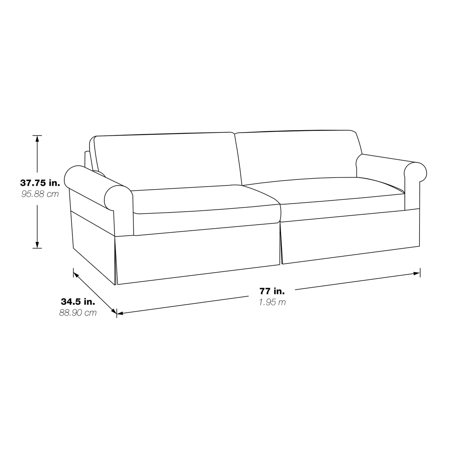 Canapé avec housse Zuni du milieu du siècle Porch &amp; Den