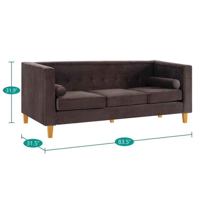 Canapé pour salon, canapé du milieu du siècle, coussin capitonné, pieds en bois massif pour salon, chambre à coucher, confortable