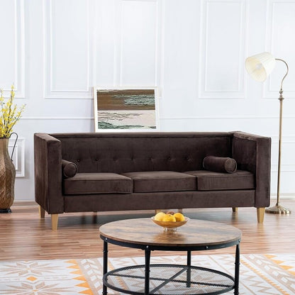 Canapé pour salon, canapé du milieu du siècle, coussin capitonné, pieds en bois massif pour salon, chambre à coucher, confortable