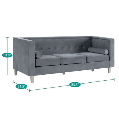 Canapé pour salon, canapé du milieu du siècle, coussin capitonné, pieds en bois massif pour salon, chambre à coucher, confortable