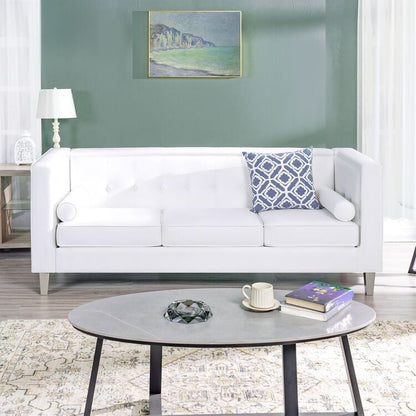 Canapé pour salon, canapé du milieu du siècle, coussin capitonné, pieds en bois massif pour salon, chambre à coucher, confortable