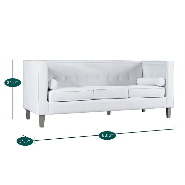 Canapé pour salon, canapé du milieu du siècle, coussin capitonné, pieds en bois massif pour salon, chambre à coucher, confortable