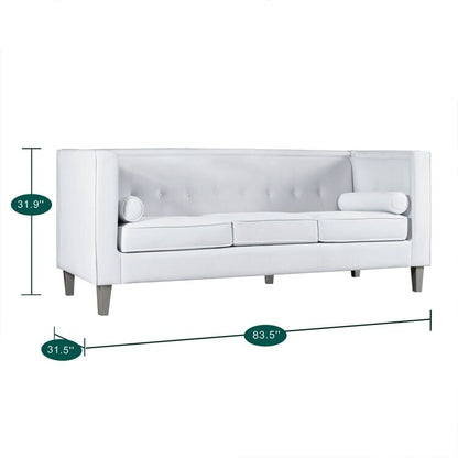 Canapé pour salon, canapé du milieu du siècle, coussin capitonné, pieds en bois massif pour salon, chambre à coucher, confortable