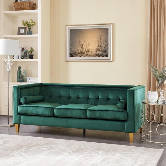 Canapé pour salon, canapé du milieu du siècle, coussin capitonné, pieds en bois massif pour salon, chambre à coucher, confortable