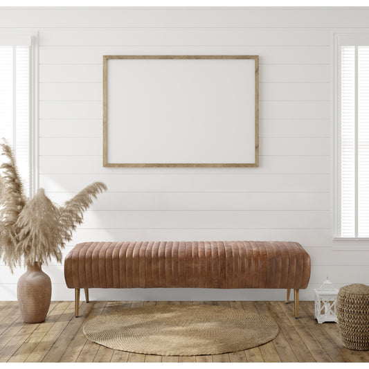 Banc moderne en cuir côtelé Aurelle Home