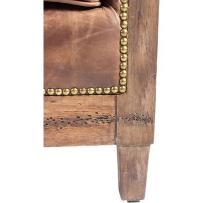 Canapé en cuir marron vintage Dina d'Aurelle Home