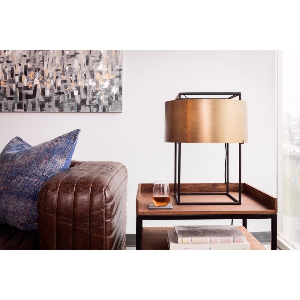 Canapé moderne en cuir à coutures en U d'Aurelle Home Caolo