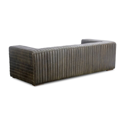 Canapé moderne en cuir à coutures en U d'Aurelle Home Caolo