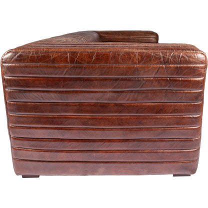 Canapé moderne en cuir à coutures en U d'Aurelle Home Caolo