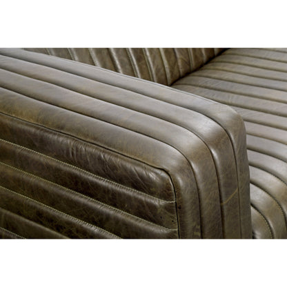 Canapé moderne en cuir à coutures en U d'Aurelle Home Caolo