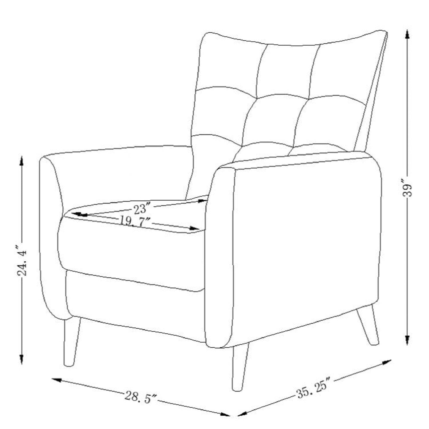 Fauteuil inclinable manuel confortable Aurora avec base en bois
