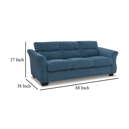 Canapé Avel, polyester bleu indigo doux, assise résistante à l'affaissement, 88 pouces