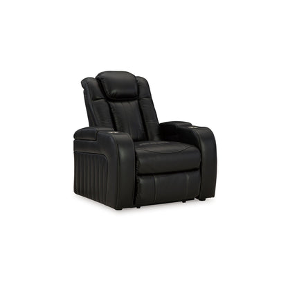Fauteuil inclinable électrique Aven, caractéristiques haut de gamme, similicuir bleu nuit