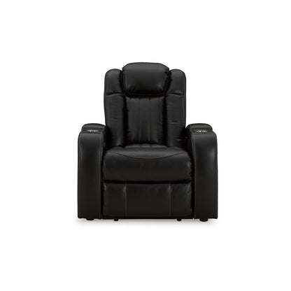 Fauteuil inclinable électrique Aven, caractéristiques haut de gamme, similicuir bleu nuit