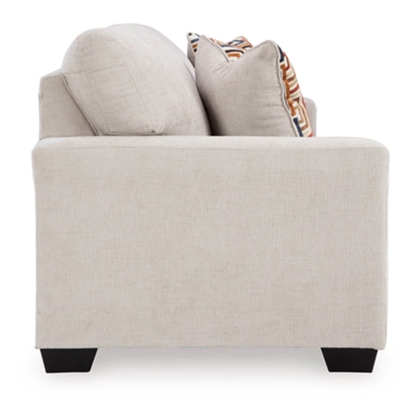 Canapé-lit Queen Avie, 2 coussins décoratifs, polyester ivoire, 85 pouces