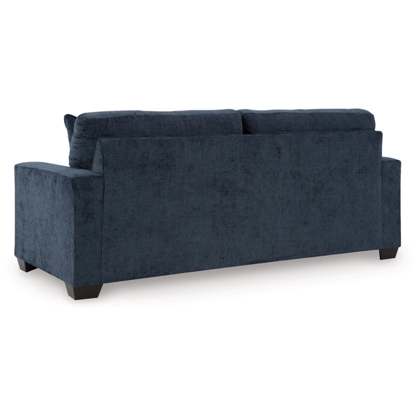 Canapé-lit Queen Avie, 2 coussins décoratifs, polyester bleu marine, 85 pouces