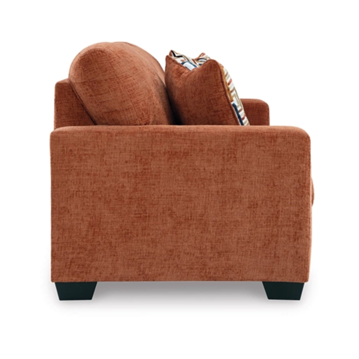 Canapé-lit Queen Avie, 2 coussins décoratifs, polyester orange, 85 pouces