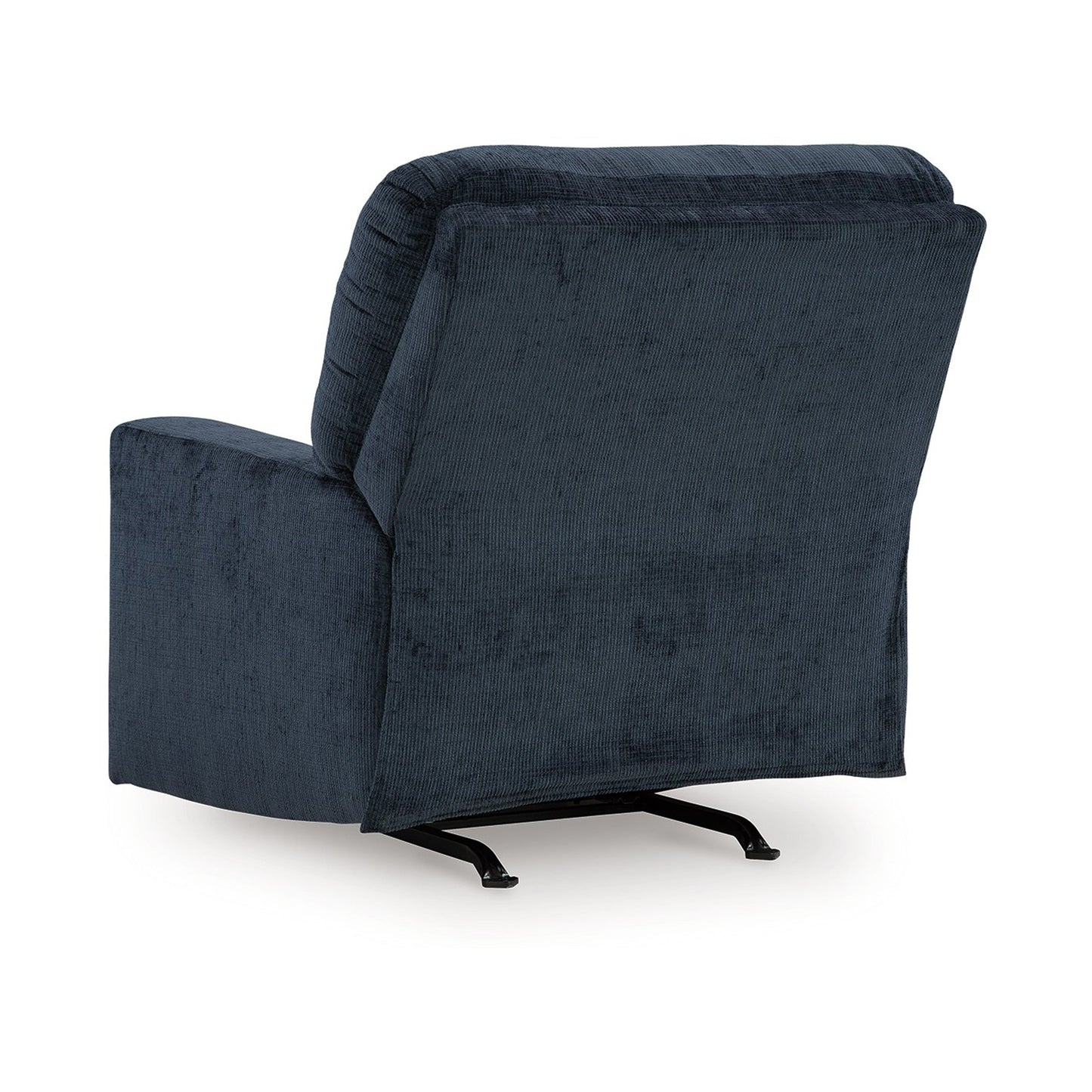 Fauteuil inclinable à bascule Avie avec mouvement doux, polyester bleu marine