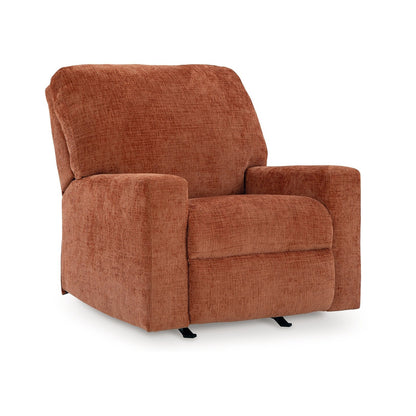 Fauteuil inclinable à bascule Avie, mouvement doux, polyester orange brûlé