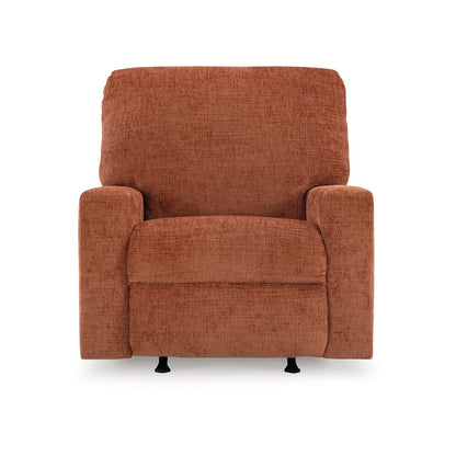 Fauteuil inclinable à bascule Avie, mouvement doux, polyester orange brûlé