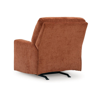 Fauteuil inclinable à bascule Avie, mouvement doux, polyester orange brûlé