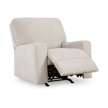 Fauteuil inclinable à bascule Avie, mouvement doux, polyester blanc ivoire